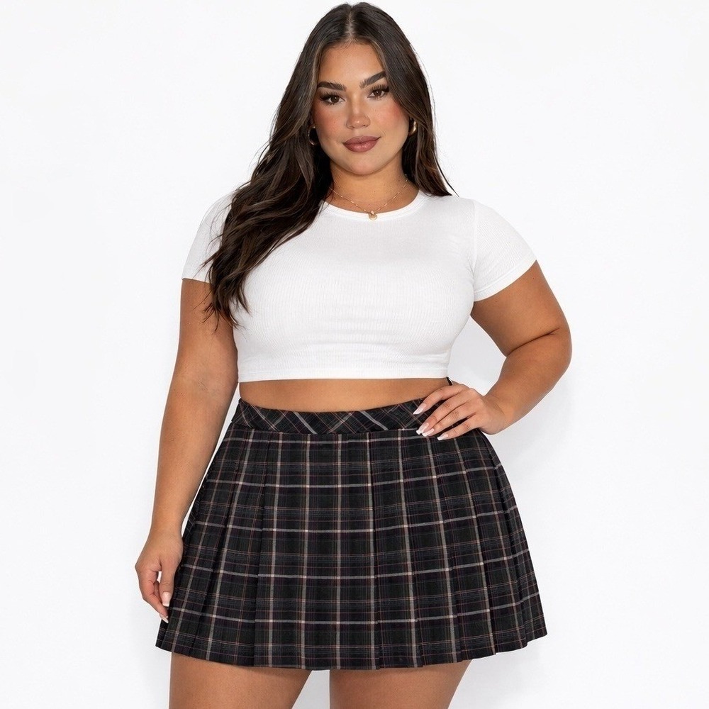 Skies are Blue Josie Pleated Mini Skirt Women 2X NWT